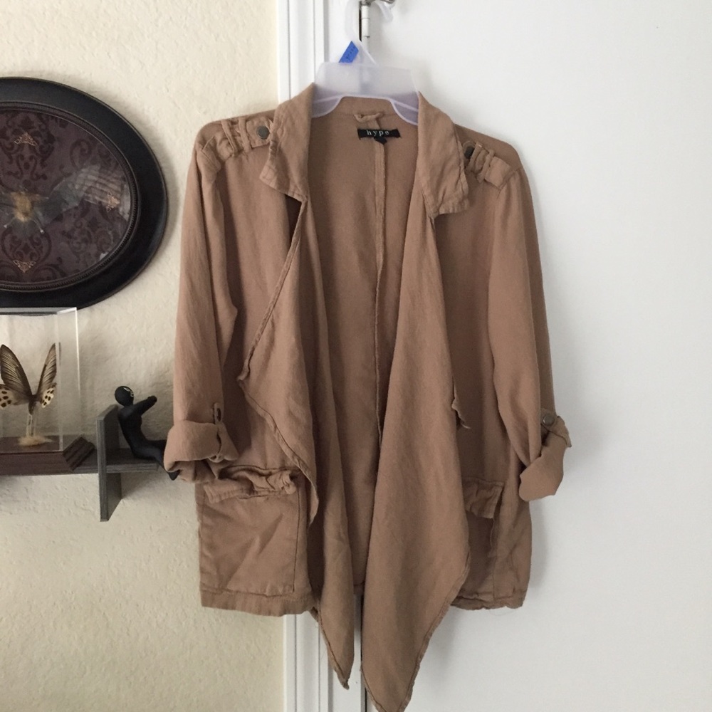 Drape front jacket